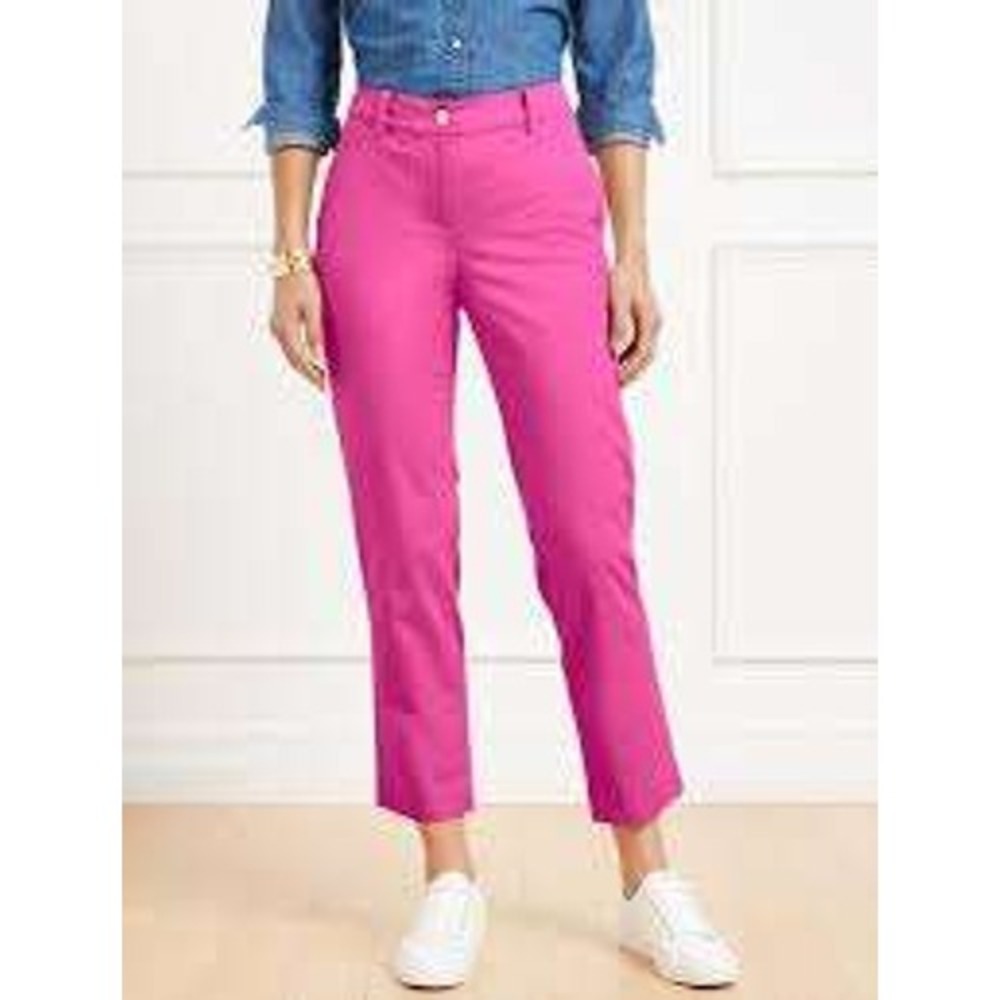 Talbots Signature Mid-Rise Ankle Crop Cotton Blend‎ Pants Rose Pink - Size 8
